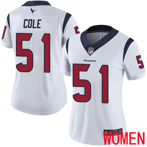 Houston Texans Limited White Women Dylan Cole Road Jersey NFL Football 51 Vapor Untouchable